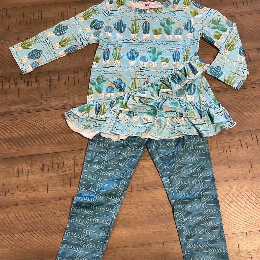 Girls Cactus Print Matching Set